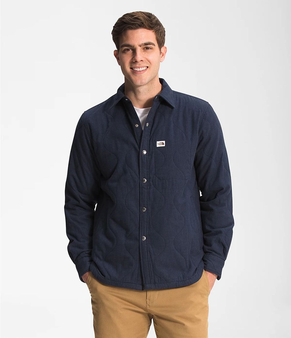 The North Face Quilted Overshirt T-Shirts Herren - Navy CH-746PABI